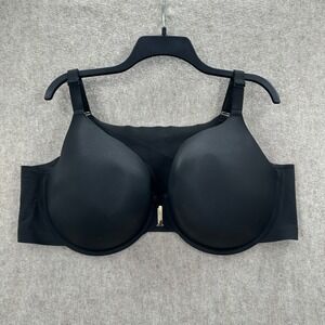 Cacique Front Close Bra Womens 46DD Black Lightly Lined Full Coverage Underwire